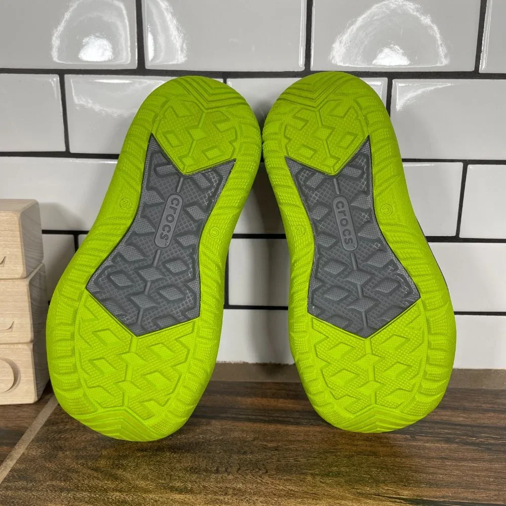 CROCS Swiftwater Play Shoe Little Girl's Size c12 Gray Green Water Sneakers